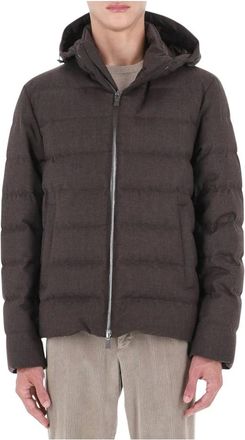 Herno Piumino in lana tecnica - Heren - Jassen - Bruin - Maat: M Wol