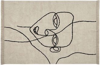 Beliani Rug NURU Light Beige 140 x 200 cm Cotton