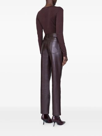 Anine Bing Camiseta Anine Bing Sylvie de manga larga marr&oacute;n oscuro