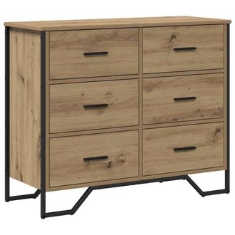 Berkfield Home Chest of Drawers Artisan Oak 91x35.5x74.5 cm Engineered Wood in Brown