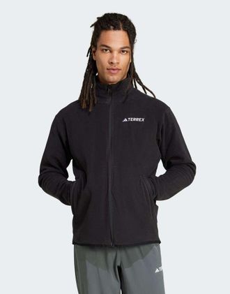 adidas adidas Performance - Multi Essentials - Giacca nera in pile con zip-Nero