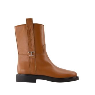 Tod's Tods Womens Calf Leather Boots - Tan - Size EU 36