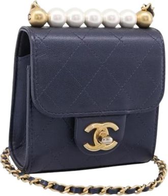 Chanel Pre-owned Vintage Mini Shoulder Bag - Dames - Vintage Mini Tas - Blauw - ONE Size - Vintage
