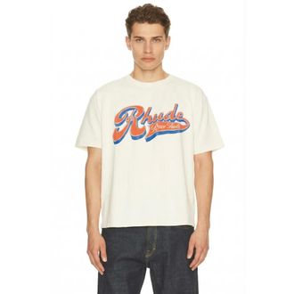 Rhude T-Shirts, male, White, Size: 2XL PIT Stop TEE