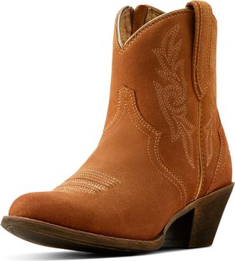 Ariat Womens Harlan Western Boots in Walnut Suede, B Medium Width, Size 8.5, by Ariat