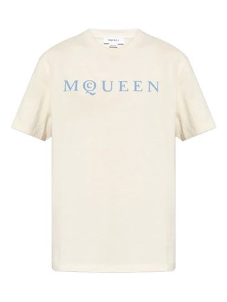 Alexander McQueen logo-print T-shirt - Toni neutri