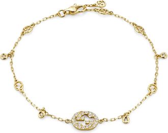 Gucci 18 kt geelgouden en diamanten armband - Dames - Armbanden - Geel - ONE Size - Accessoires