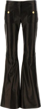 Palm Angels Wijde broek - Dames - Wijde Broeken - Zwart - S - Katoen - Broeken