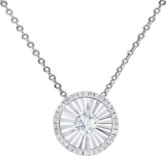Diana M. Jewels 14 kt white gold diamond pendant with center diamond surrounded by 0.25 cts tw diamonds