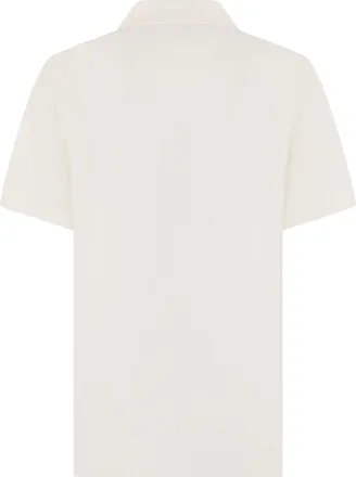Moncler Mens Short Sleeve Polo Shirt Cream Cotton T-shirts And Polos