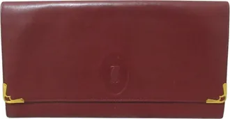 Cartier Bordeaux Leather Clutch Bag (Pre-Owned)