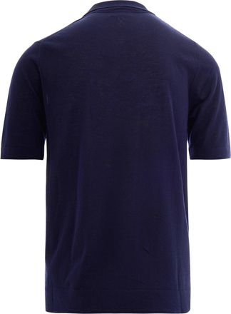 Ballantyne Mens Polo Shirt Open Collar Navy Cotton T-shirts And Polos