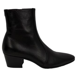Saint Laurent Pre-owned Womens Vassili Ankle Boots in Black Lamb Leather - Size EU 37