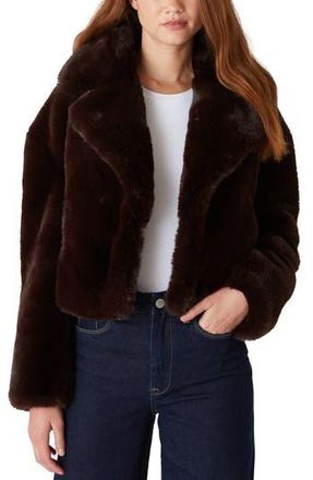 Blank NYC Crop Faux Fur Jacket in Americano at Nordstrom Rack, Size Medium