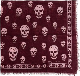 Alexander McQueen Classic Skull sjaal - Rood