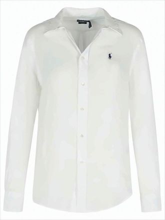 Polo Ralph Lauren Classic White Linen Long-Sleeve Button-Up Shirt