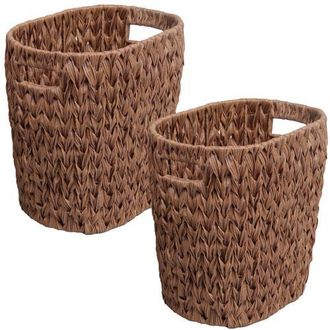 Happimess Resin 4.5-Gallon Tapered Oval Wicker Watebasket with Handles in Brown at Nordstrom