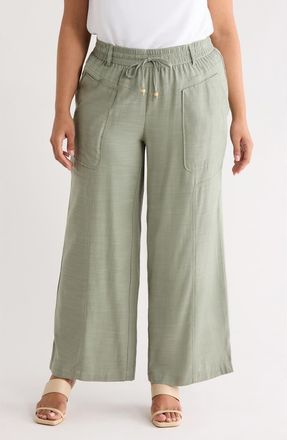 Wit & Wisdom Skyrise Drawstring Pants in Loden Green at Nordstrom, Size 2 X