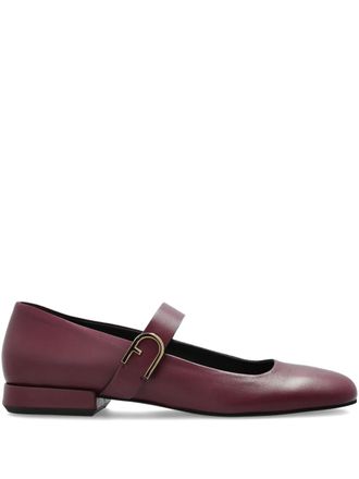 Furla buckle-strap ballerina shoes - Purple