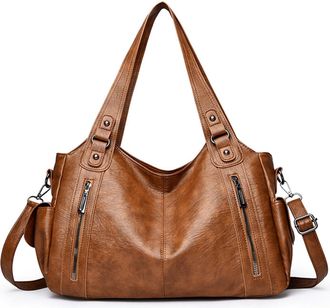 Generic Cross Body Bag Women Retro Tote Bag Elegance Hobo Bags Women Shoulder Bags Work Backpack For Everyday Use(Brown)