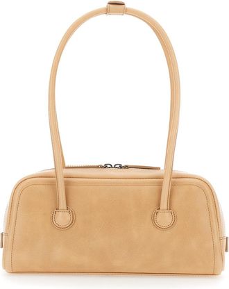Margesherwood Womens Shoulder Bag Soft Boston Ew Beige Cow Leather