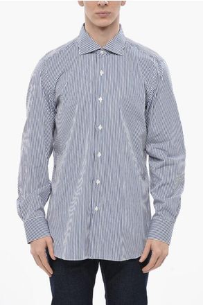 Finamore Bicolour Striped Shirt MILANO ZANTE with French Collar size 44