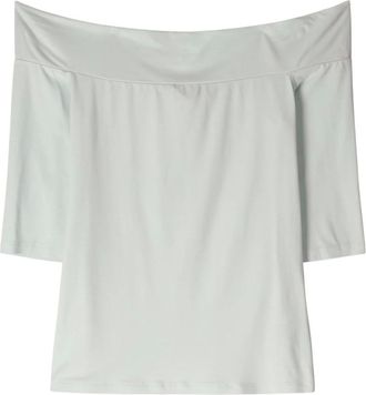 Vanilia Tops, Dames, Blauw, XL, Viscose Off Shoulder SSL Top
