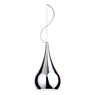 Netlighting Jasmin 1 Light Dome Ceiling Pendant Chrome E27 in Silver