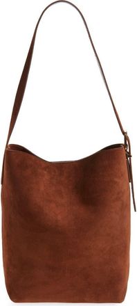 Madewell Essentials Suede Bucket Bag in Soft Mahogany at Nordstrom