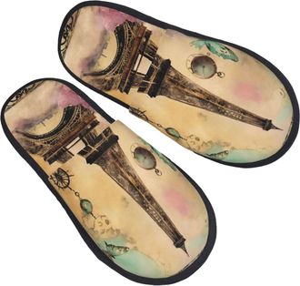 Generic Home Slippers Paris Eiffel Tower Printing Slippers Non Slip Unisex House Slipper For Spa Travel Bathroom M