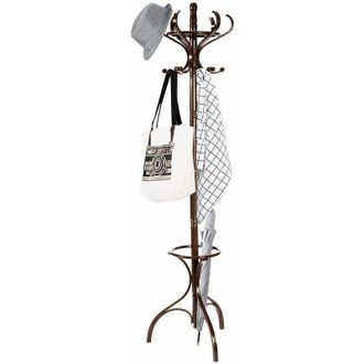 Costway Appendiabiti da Terra, Appendi Cappotti, Porta Cappotti da Ingresso, 182 x 48 x 48 cm (Marrone Rossastro)
