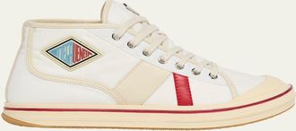 Bottega Veneta Summer Canvas Leather High-Top Sneakers
