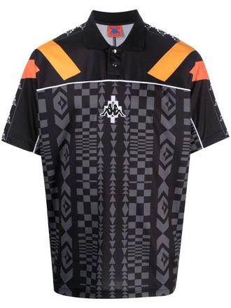 Marcelo Burlon x KAPPA logo-patch polo shirt - men - Polyester - S - Black