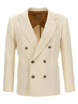 Maurizio Miri White Silk Mens Blazer