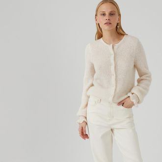 La Redoute Collections Gebreid vest in gemengd alpaca, volants onderaan de mouwen