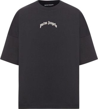 Palm Angels Relaxed Fit Black Cotton T-Shirt