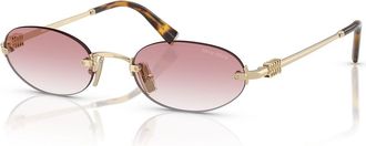 Miu Miu Womens Sunglasses Pink/Gold Metal - One Size