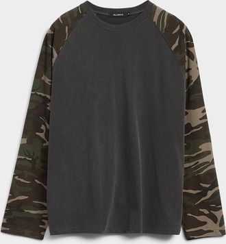 Djab Mens Camo-sleeve loose T-shirt Imported from Seoul