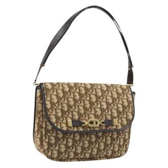 Dior Pre-owned Shoulder Bags, female, Brown, Size: ONE SIZE Pre-owned Trotter Canvas Shoulder Bag
