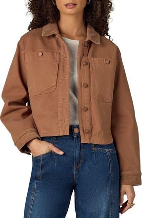 Wit & Wisdom Corduroy Collar Denim Jacket in Candied Walnut at Nordstrom, Size X-Large