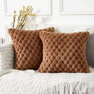 OEM Fundas De Almohada - 2 Unidades - 40&times;40cm - Ultrasuaves Y C&oacute;modas - Fundas De Coj&iacute;n Decorativas - Para Sof&aacute;, Cama, Sala De Estar - Marr&oacute;n