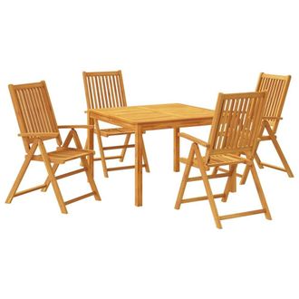 Berkfield Home 5 Piece Garden Dining Set Solid Wood Acacia in Brown