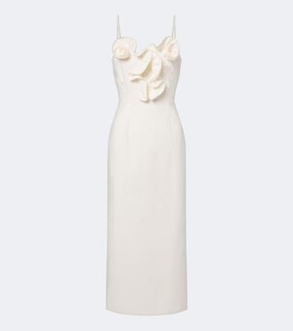 Magda Butrym Floral-appliqu&eacute; cotton midi dress