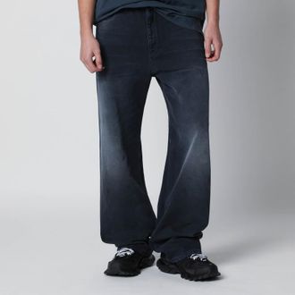 Balenciaga Wide-leg blue washed-effect jeans
