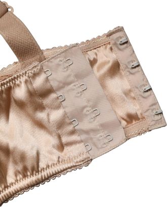 Dolce & Gabbana Womens Beige Semi-Pad Underwire Balconette Bra Underwear Elastane Silk Clothing