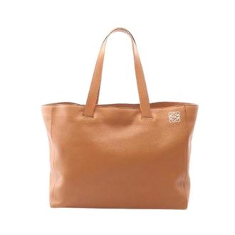 Loewe Pre-owned Tote Bags, female, Brown, Size: ONE SIZE Pre-owned East West Shopper Large Leather Tote Bag