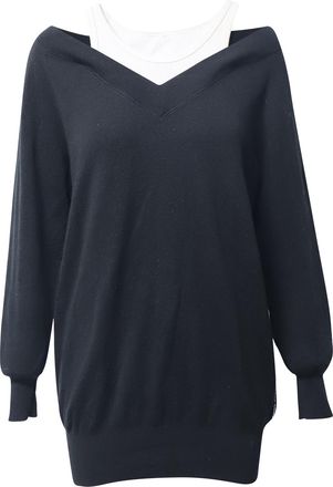 Alexander Wang Alexander Wang gelaagde sweaterjurk van zwarte merinowol