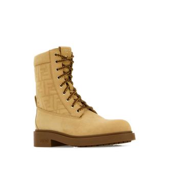 Fendi Embossed Calf Leather Boot - Beige