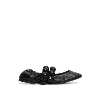 Alaia Black Calfskin Ballet Womens Flats