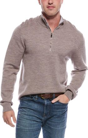 Magaschoni Merino Wool-Blend 1/4-Zip Mock Neck Sweater